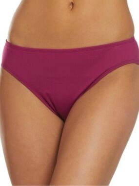 Lauren Ralph Lauren Bikini Bottoms Womens Xl Ruby Pink Hipster Swim Gold Logo